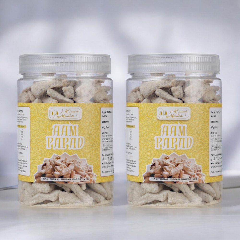 Aam Papad Khatta Meetha 300g Jar | Handmade Sun-Dried Mango Slices | Chatpata After Meal Digestive Mukhwas Mouth Freshener (Pack of 2)