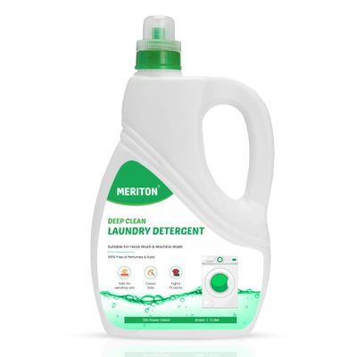 Meriton Deep Clean Laundry Detergent - 3 Liter,Power Clean Formula For Hand & Machine Wash, Gentle On Sensitive Skin, Fights 15 Tough Stains And Protects Fabric Colors