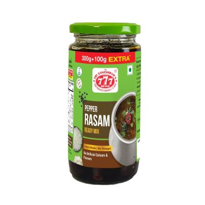 777 Pepper Rasam Paste 400g (300g + 100g Extra) Pack of 2 | Milagu Rasam Mix | Instant Spicy Soup Base | Total 800g