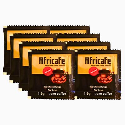 Africafe Organic Instant Coffee Made In Africa, 100% Arabica and Robusta Resealable Bag Pack of 8x1.6g Each (Imported)