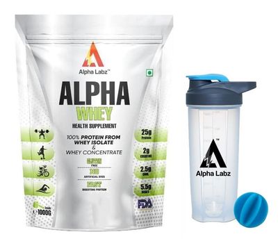Alpha Labz 100% Whey Protein Isolate | 25g Protein, 5.5g BCAA, 2g Creatine | Whey Protein Powder - Post Workout Whey Protein Isolate | Fast-Absorbing Workout Supplements for Fast Recovery & Lean Muscle | Men and Women [Chocolate, 1Kg] with Free Shake