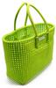 Justhandmade Plastic Wire Grocery Basket-(Koodai,) Durable, Reusable Plastic Straw Grocery Bag Aprrot Green Color Length 31 CM view 3