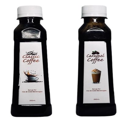 EMINENCE BEVERAGES CLASSIC COFFEE & CARAMEL COFFEE COMBO SYRUP Instant Ready with in 2 minutes for hot coffee and cold coffee_(Pack of 2 bottle)