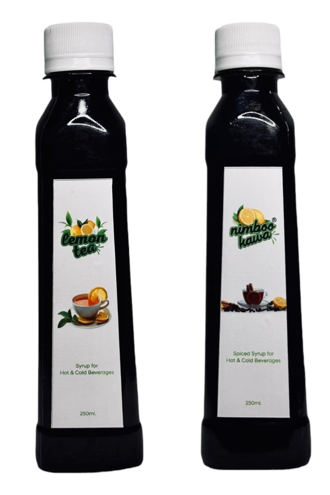 EMINENCE BEVERAGES LEMON TEA & NIMBOO KAWA SYRUP Instant Premix Contains Green Tea and Glucose Ready with in 2 minutes for hot and cold Tea_(Pack of 2 bottle)