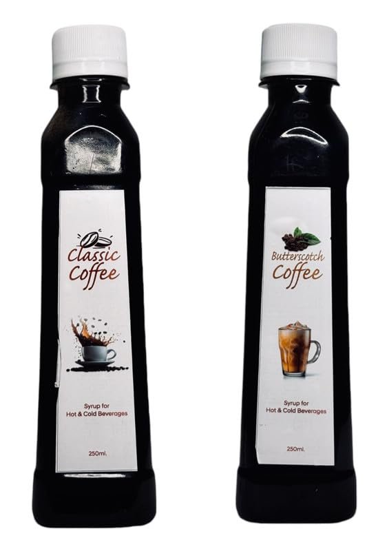 EMINENCE BEVERAGES CLASSIC COFFEE & BUTTERSCOTCH COFFEE COMBO SYRUP Instant Ready with in 2 minutes for hot coffee and cold coffee_(Pack of 2 bottle)