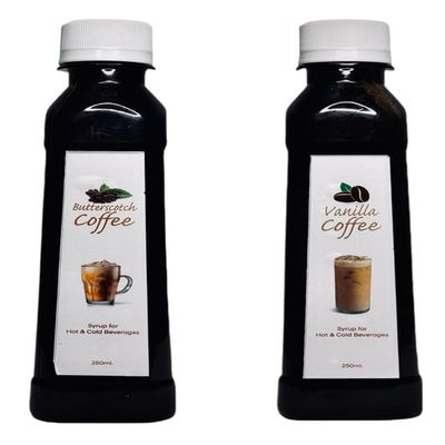 EMINENCE BEVERAGES BUTTERSCOTCH COFFEE & VANILLA COFFE COMBO SYRUP Instant Ready with in 2 minutes for hot coffee and cold coffee_(Pack of 2 bottle)