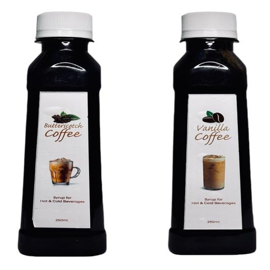 EMINENCE BEVERAGES BUTTERSCOTCH COFFEE & VANILLA COFFE COMBO SYRUP Instant Ready with in 2 minutes for hot coffee and cold coffee_(Pack of 2 bottle)