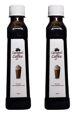 EMINENCE BEVERAGES CARAMEL COFFEE COMBO SYRUP Instant Premix Glucose and 100% Arabica Coffee Ready with in 2 minutes for hot coffee and cold coffee_(Pack of 2 bottle)