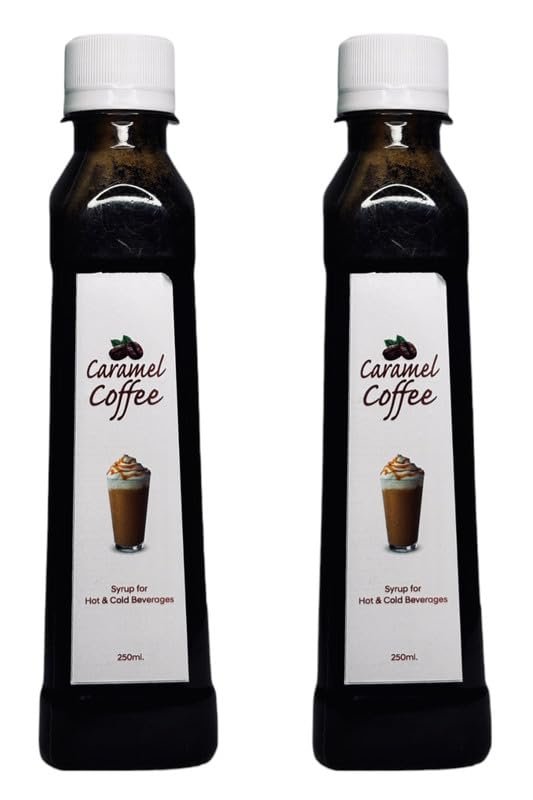 EMINENCE BEVERAGES CARAMEL COFFEE COMBO SYRUP Instant Premix Glucose and 100% Arabica Coffee Ready with in 2 minutes for hot coffee and cold coffee_(Pack of 2 bottle)