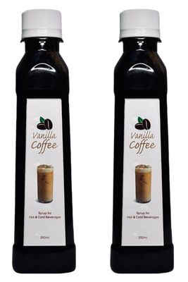 EMINENCE BEVERAGES VANILLA COFFE COMBO SYRUP Instant Premix Glucose and 100% Arabica Coffee Ready with in 2 minutes for hot coffee and cold coffee_(Pack of 2 bottle)