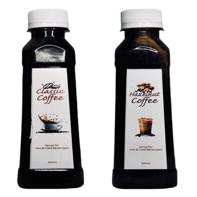 EMINENCE BEVERAGES CLASSIC COFFEE & HAZELNUT COFFEE COMBO SYRUP Instant Ready with in 2 minutes for hot coffee and cold coffee_(Pack of 2 bottle)