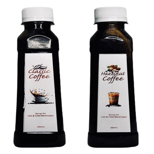 EMINENCE BEVERAGES CLASSIC COFFEE & HAZELNUT COFFEE COMBO SYRUP Instant Ready with in 2 minutes for hot coffee and cold coffee_(Pack of 2 bottle)
