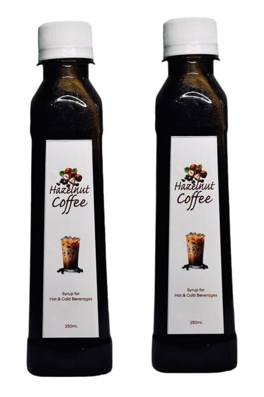 EMINENCE BEVERAGES HAZELNUT COFFEE COMBO SYRUP Instant Premix Glucose and 100% Arabica Coffee Ready with in 2 minutes for hot coffee and cold coffee_(Pack of 2 bottle)