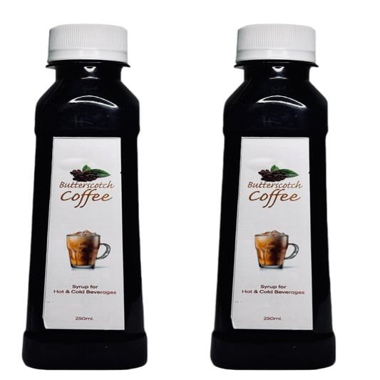 EMINENCE BEVERAGES BUTTERSCOTCH COFFEE COMBO SYRUP Instant Premix Glucose and 100% Arabica Coffee Ready with in 2 minutes for hot coffee and cold coffee_(Pack of 2 bottle)