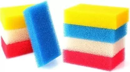 ARPANA BRIGHT Multipurpose Dish Washer Cleaning Sponge Scrubber Pad Scrub Sponge - Pack of 8
