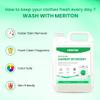 Meriton Deep Clean Laundery Liquid Detergent - 5 Liter | Removes 15 Type Tough Stains & Fabric Care | No Harsh Chemicals | Suitable For Top-Load And Front Load Machine |Fresh Fragrence view 2