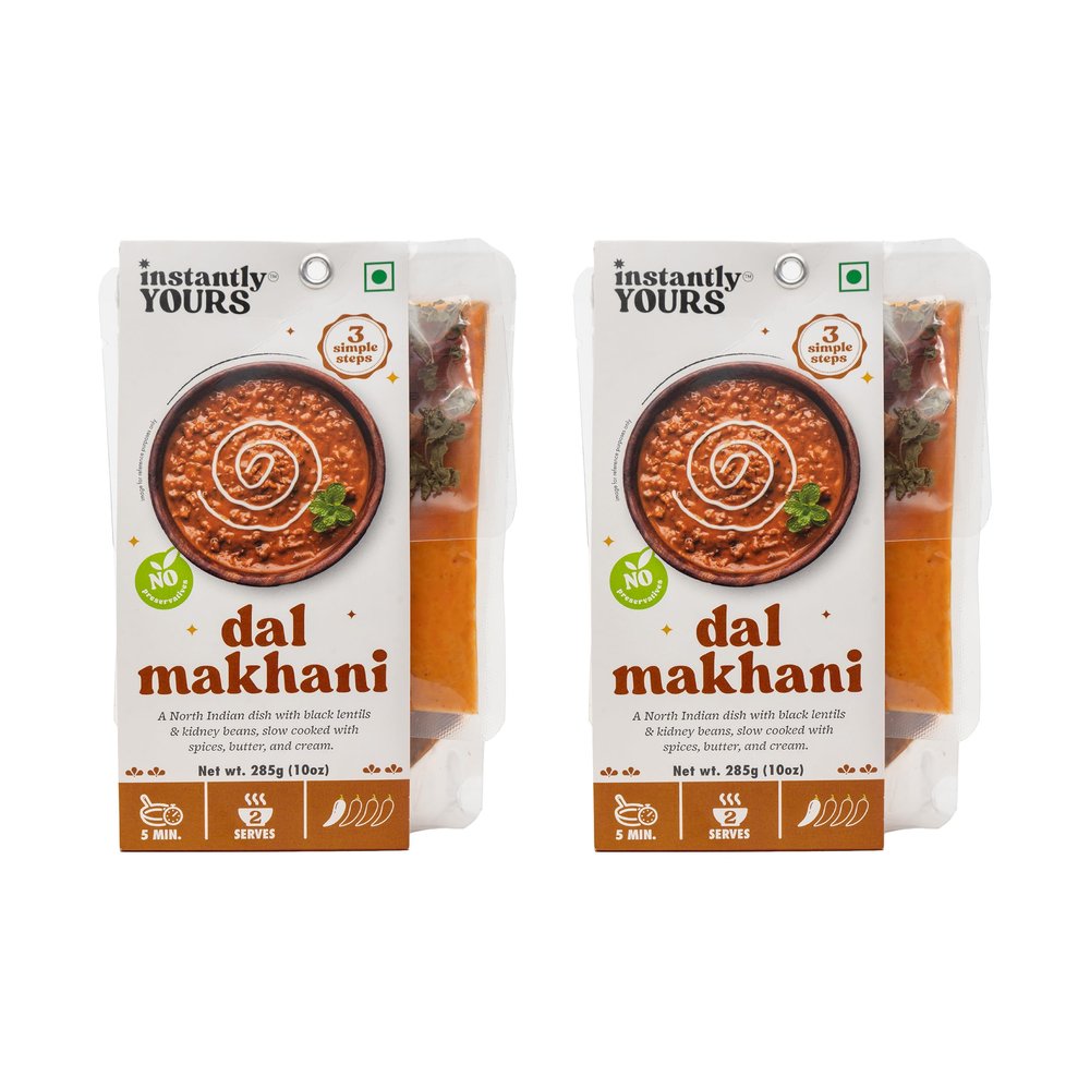 Instantly Yours Ready to Cook & Eat Dal Makhani | Lentil with Butter | No Preservatives | Ready in 5mins | Pack of 2x285grams