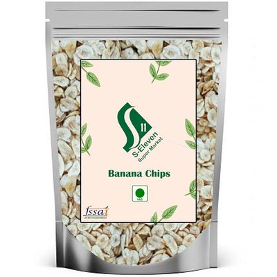 S Eleven Super Market Ready to Eat Plain Salted Fried Crispy Banana Wafer/Kela Wafer Chips (500 gm)