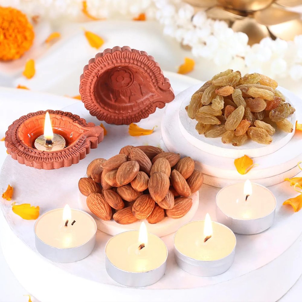 Dry Fruit Gift Pack For Diwali New Year Gifting, Diya Gift | Diwali Dry Fruit Gift Pack | 32