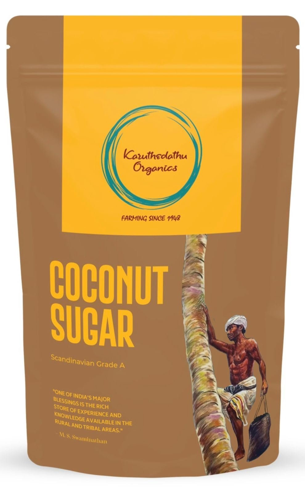 Karuthedathu Organics | Organic Coconut Palm Sugar (100 Grams) | Sugar Substitute | Brown Sugar | Farm to Kitchen |