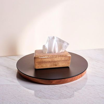 CARVISTRO WOODHandmade Tissue Box Decorative Organizer with Wood Tissue Box Cover Mangowood Napkin Holder Cover and Wood Tissue Paper Box Holders Size L25.5XB15.5XH7.5 CM