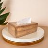 CARVISTRO WOODHandmade Tissue Box Decorative Organizer with Wood Tissue Box Cover Mangowood Napkin Holder Cover and Wood Tissue Paper Box Holders Size L25.5XB15.5XH7.5 CM view 2