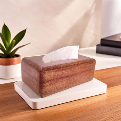 CARVISTRO WOODHandmade Tissue Box Decorative Organizer with Wood Tissue Box Cover Mangowood Napkin Holder Cover and Wood Tissue Paper Box Holders Size L26 cm X B 15 cmX 10 cm