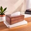 CARVISTRO WOODHandmade Tissue Box Decorative Organizer with Wood Tissue Box Cover Mangowood Napkin Holder Cover and Wood Tissue Paper Box Holders Size L26 cm X B 15 cmX 10 cm view 1