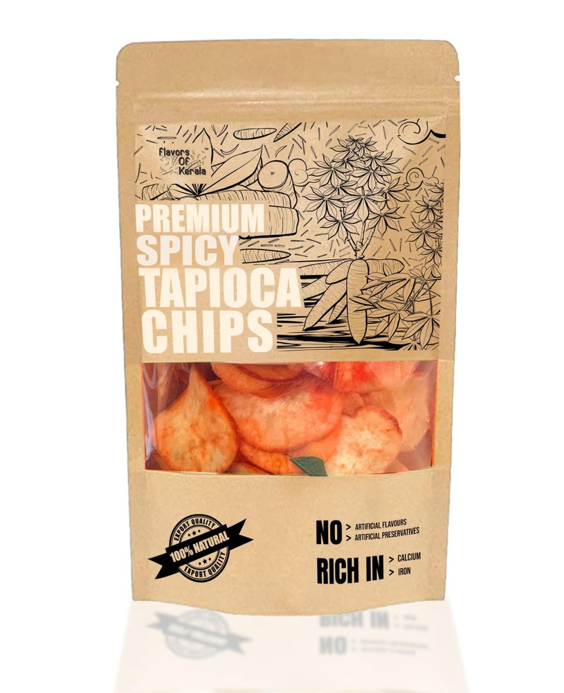 FLAVORS OF KERALA | Premium Kerala Spicy Tapioca Chips, 400g | Crispy, Fresh, Gluten-Free Snack with Irresistible Crunch