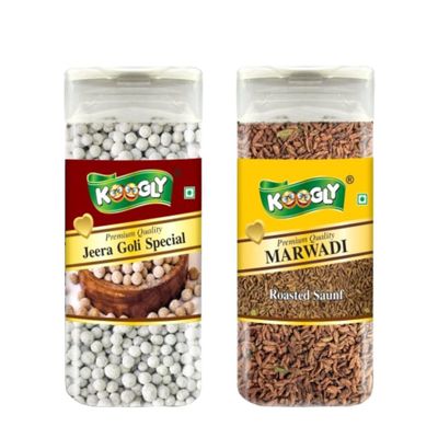 KOOGLY MARWADI SAUNF + JEERA GOLI SPECIAL - HEALTHY DIGESTIVE | Sweet Saunf Mouth Freshener, After Meal and Drink Mukhwas Mouth Freshener Pack of 2