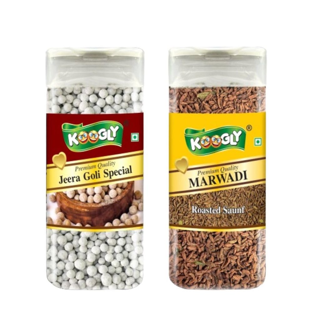 KOOGLY MARWADI SAUNF + JEERA GOLI SPECIAL - HEALTHY DIGESTIVE | Sweet Saunf Mouth Freshener, After Meal and Drink Mukhwas Mouth Freshener Pack of 2