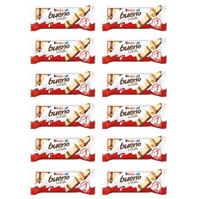 Kinders Bueno White Chocolate Bars Pack oF 10x39g Each (Imported Italy)