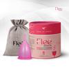 Bluefin Flee Reusable Menstrual Cup for Women - Small | Medium | Large Size With Pouch | Clean your Period Cup Effortlessly | Silicone Body, Odour And Rash Free, No Leak (PINK, SMALL) view 2
