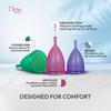 Bluefin Flee Reusable Menstrual Cup for Women - Small | Medium | Large Size With Pouch | Clean your Period Cup Effortlessly | Silicone Body, Odour And Rash Free, No Leak (AQUA GREEN, LARGE) view 3