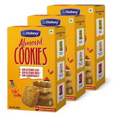 Diabexy Almond Cookies Sugar Control for Diabetes - 200g (Pack of 3)