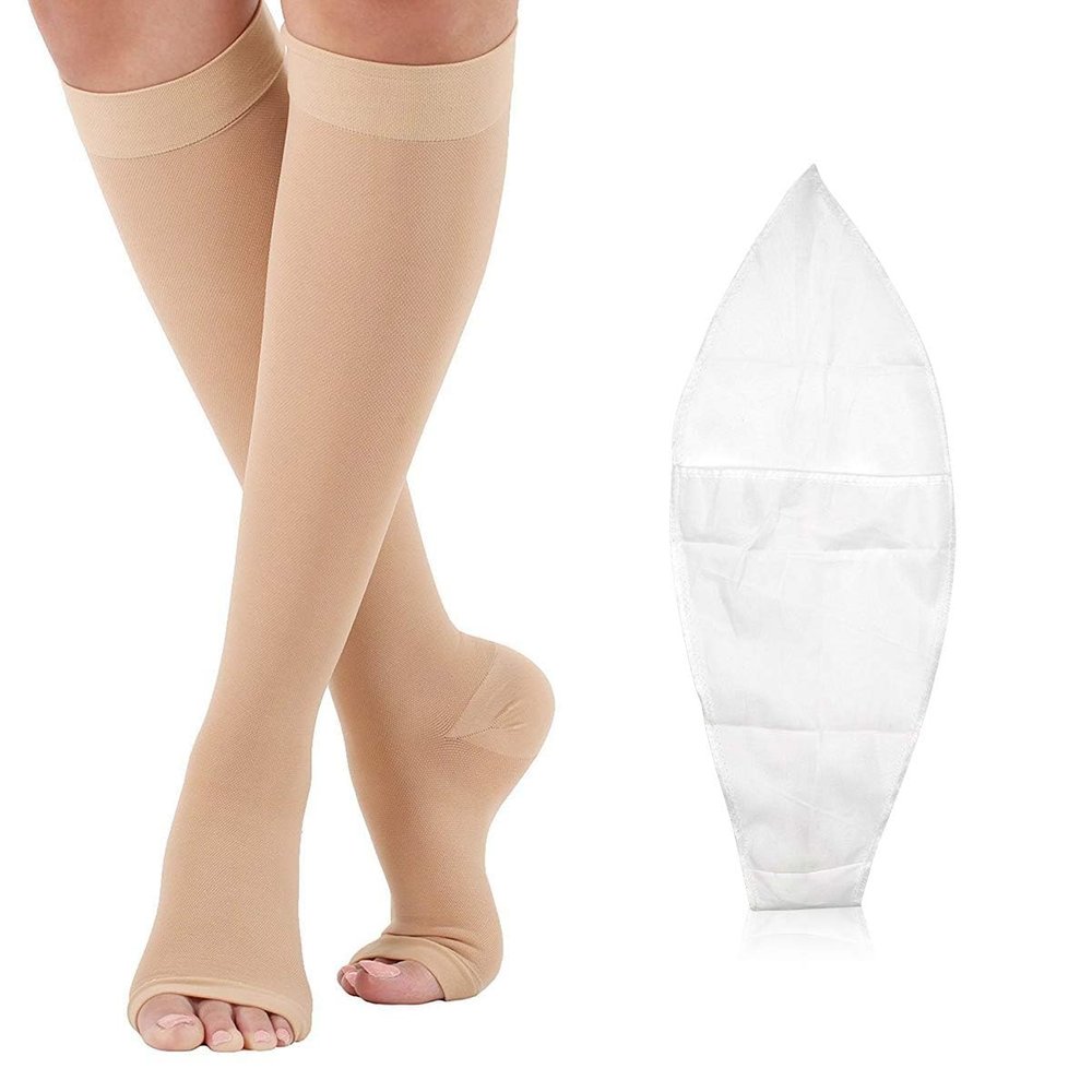Cotton Compression Stockings for Varicose Veins Below Knee MEDIUM