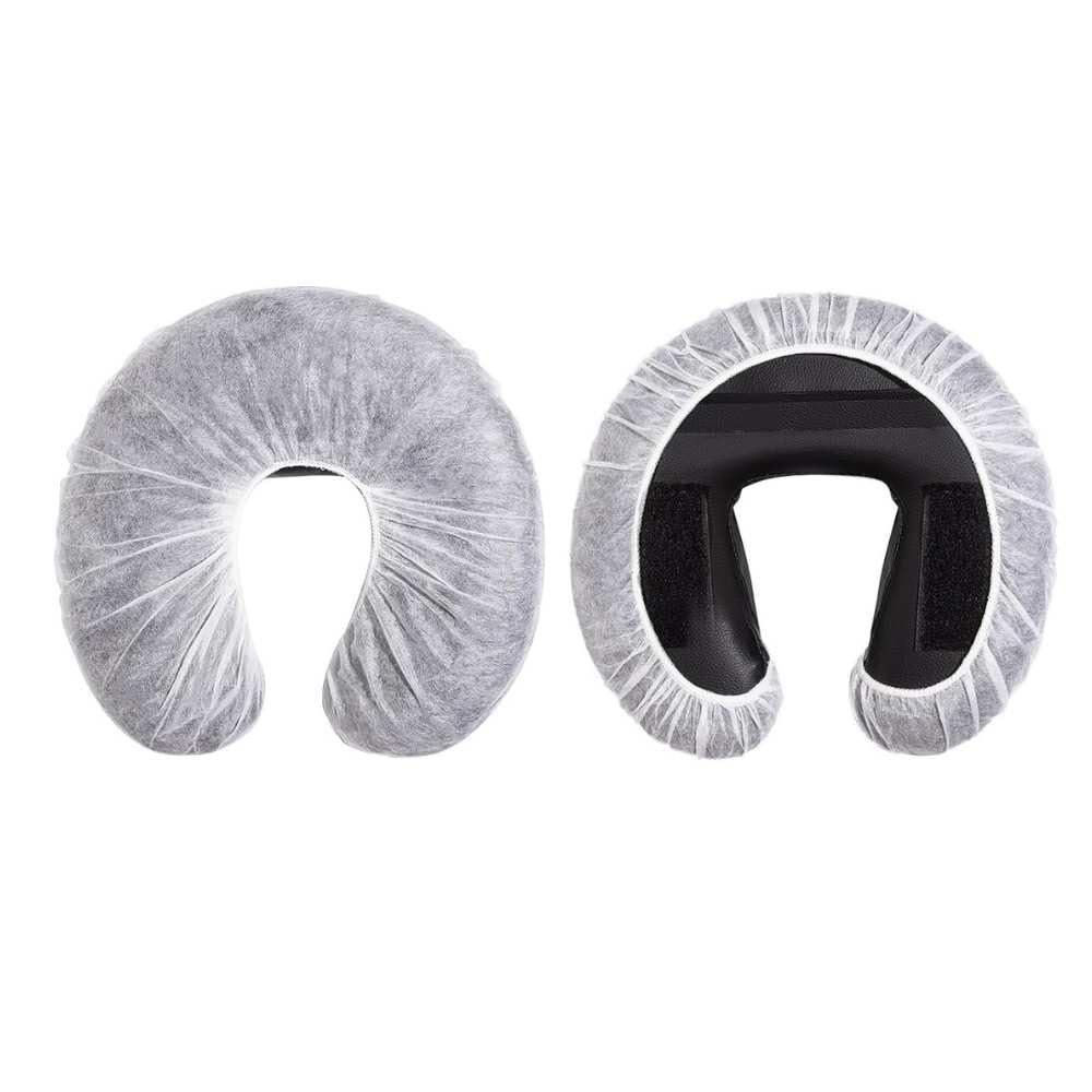 STORE77 Disposable Massage Covers Non woven U shaped, Fitted Disposable Headrest Covers Disposable Massage Covers Massage Headrest Covers Non-Sticking Cradle Cover Non-woven U-shaped Cradle Cover for Massage Tables Pack of 100