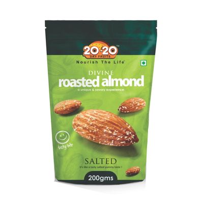 20-20 Dry Fruits Toasted & Seasoned Almonds - Crispy - 200 g (Pouch)