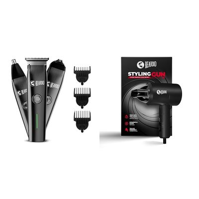 Beardo Ape-X Prime 3-in-1 Multipurpose Trimmer for Men & BEARDO Styling Gun Ultra Compact Hair Dryer