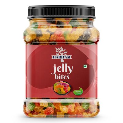 Hariyam Tasty Sugar Coated Jelly Candy Bites,Mixed-Fruit, [Jar Pack] (1 Kg)