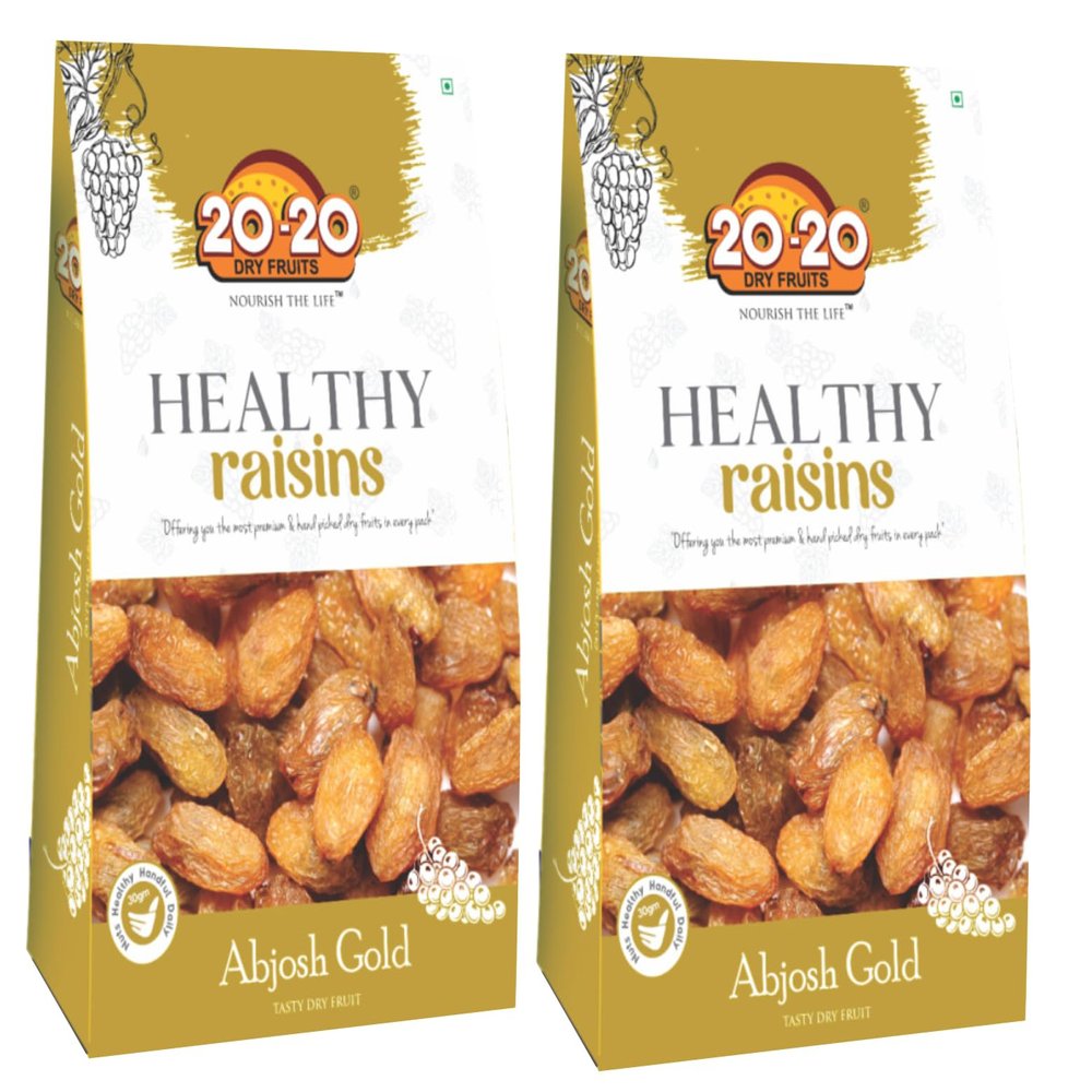 20-20 Dry Fruits Afghani Munakka 500g  Rich in Iron & Antioxidants | Natural Immunity Booster | Quality Seeded Raisins for Digestion & Health |Abjosh Gold (Pack of 2)