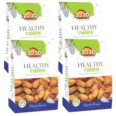 20-20 Dry Fruits Afghani Munakka Raisins 1kg (250g*4)| Healthy and Delicious|Abjosh Royal (Pack of 4)