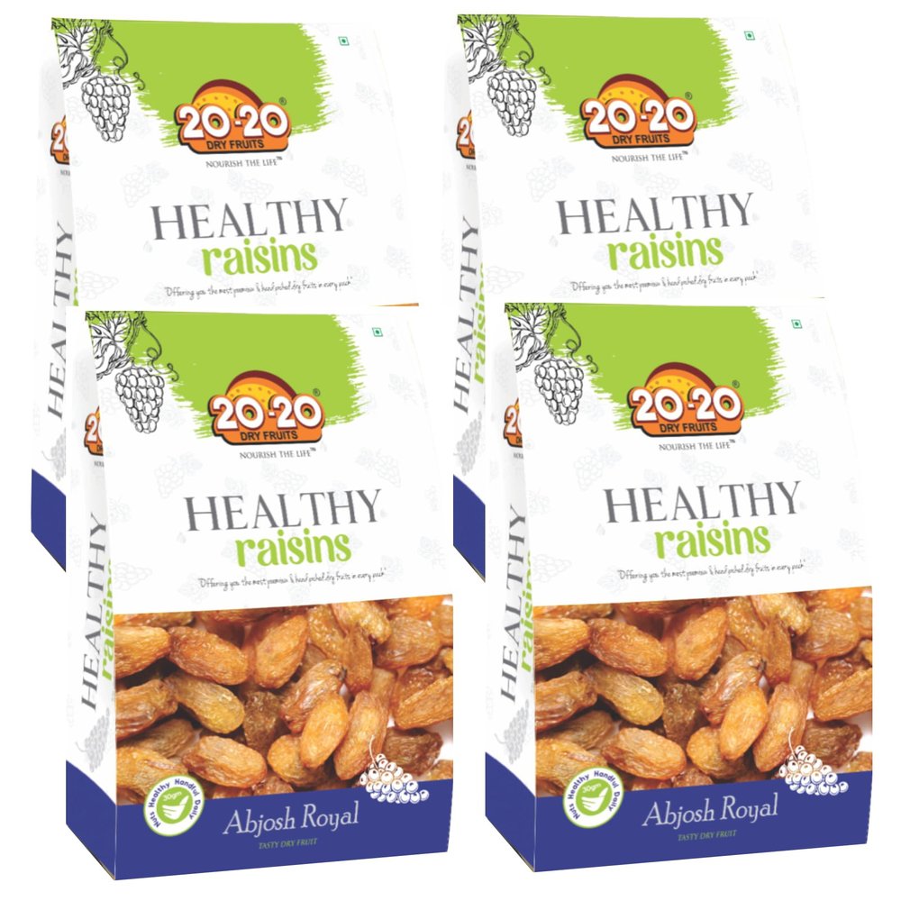 20-20 Dry Fruits Afghani Munakka Raisins 1kg (250g*4)| Healthy and Delicious|Abjosh Royal (Pack of 4)