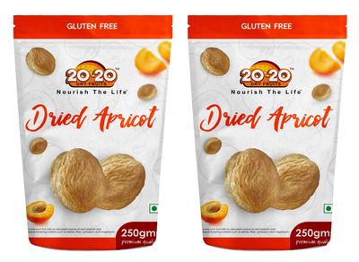20-20 Dry Fruits Turkish Dried Apricot 500g (250g*2)| Natural Dry Fruit Rich in Vitamin A, Iron & Fiber | Boosts Immunity & Supports Eye Health | Soft, Chewy & Delicious | Apricot Classic (Pack of 2)