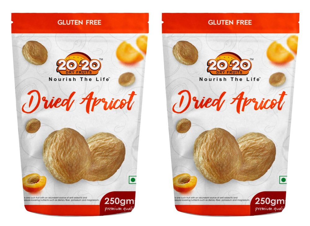 20-20 Dry Fruits Turkish Dried Apricot 500g (250g*2)| Natural Dry Fruit Rich in Vitamin A, Iron & Fiber | Boosts Immunity & Supports Eye Health | Soft, Chewy & Delicious | Apricot Classic (Pack of 2)