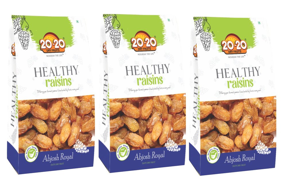 20-20 Dry Fruits Afghani Munakka Raisins 750g (250g*3) | Healthy and Delicious-Abjosh Royal (Pack of 3)