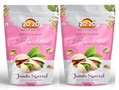 20-20 Dry Fruits California Roasted & salted pistachios 500 g(250g*2) | Jumbo Pistachio Nuts | | Pista, Dry Fruits | Fresh, Crunchy & Nutrient-Rich | Jumbo Special (Pack of 2)