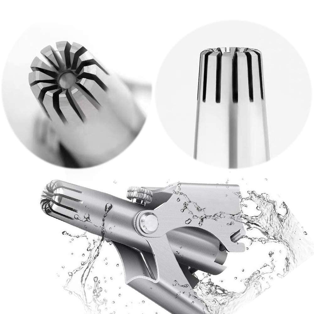 Melgoza Mini Portable Nose Hair Trimmer for Men & Women Manual Stainless Steel Ear Hair Clipper, Painless and Easy to Clean Nasal Hair Remover Tool