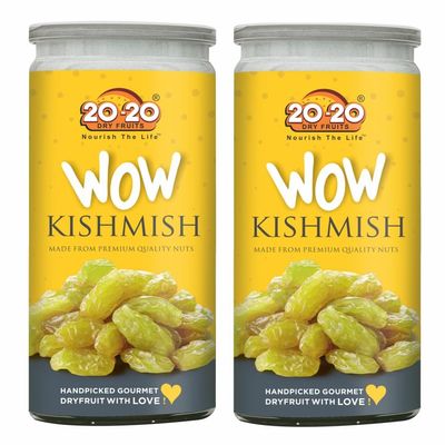 20-20 Dry Fruits Afghani Raisins 400 g (200g Jar*2)| Kishmish | High in Anti-oxidants | Healthy & Delicious| Wow Kishmish (Pack of 2)