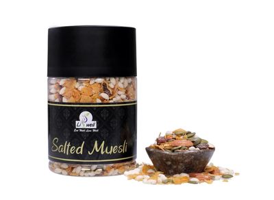 LIVWELL Salted Muesli | Healthy Wholegrain Breakfast with Roasted Dry Fruits & Nuts | High Protein & Fiber Cereal Mix | 400g Pack + 100g Free Banarasi Paan